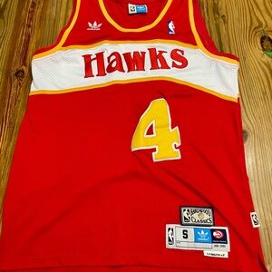 Vtg Adidas Atlanta Hawks Spud Webb HWC Retro 80s Mens S NBA Throwback Jersey